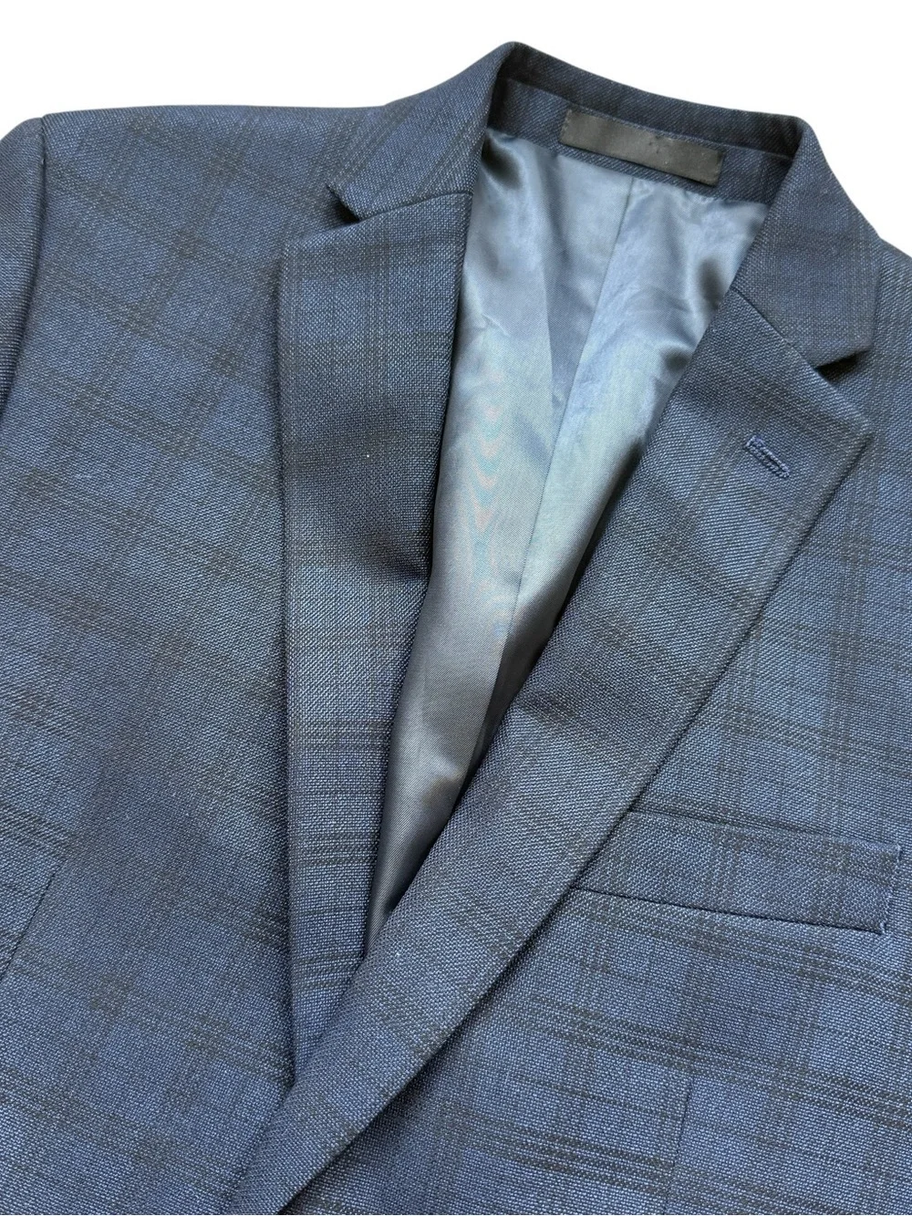 Lauren Ralph Lauren Boy’s Navy Windowpane Sport Coat Blazer 14R Tailored Stretch